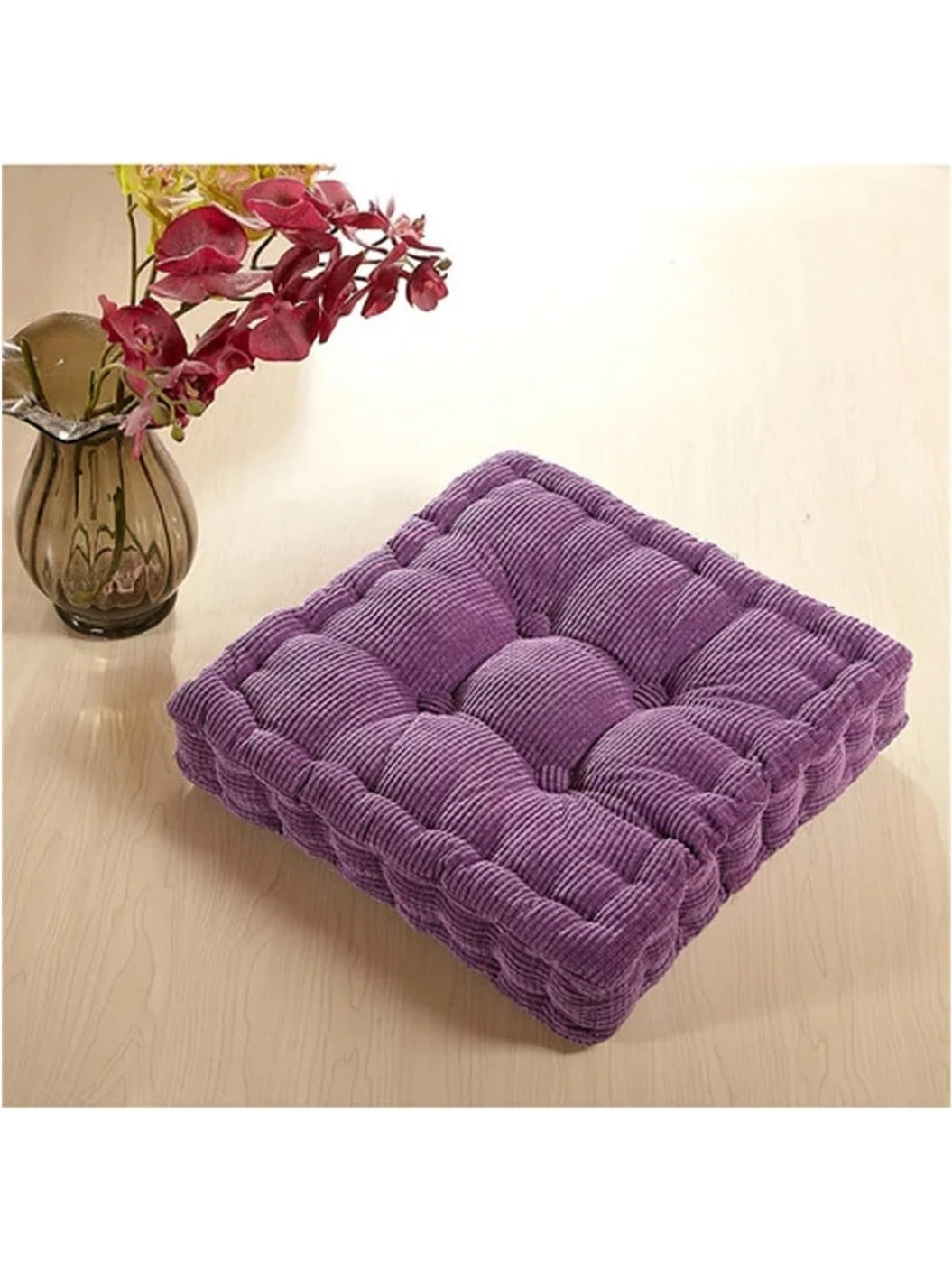Tatami Sitzkissen fur Burostuhl Sofa und Boden mit weicher Polsterung in Violett 48 x 48 cm