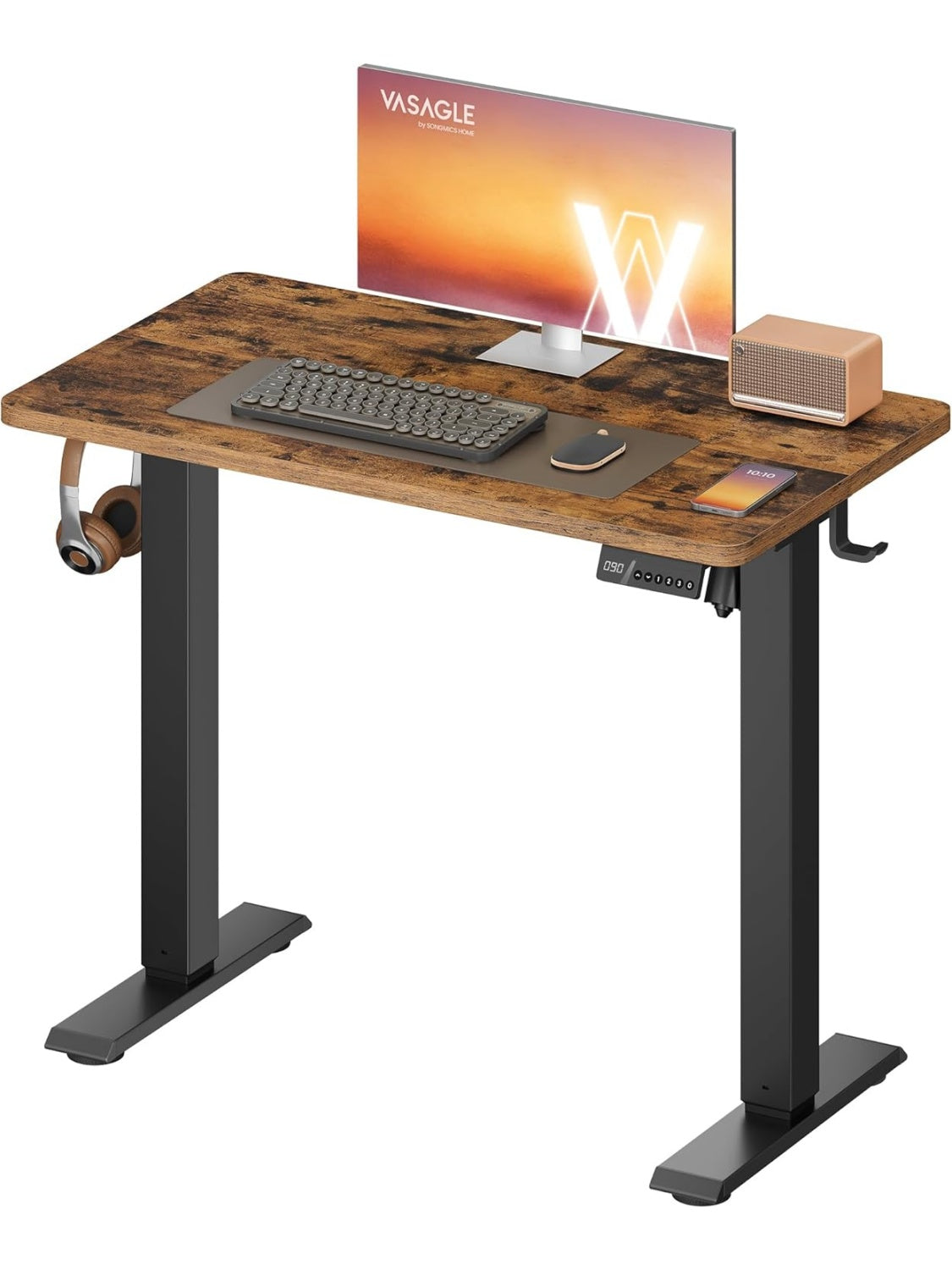 Hohenverstellbarer Schreibtisch 80 x 50 cm mit Memory Funktion und Sitz-Erinnerung
