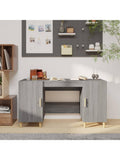 Verstellbarer Schreibtisch 140 x 50 x 75 cm in Grau Sonoma fur Buro Schlafzimmer und Homeoffice