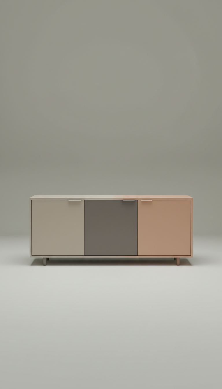 Sideboard aus pulverbeschichtetem Metall